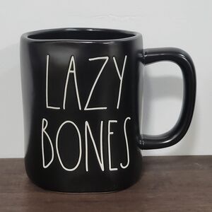 Rae Dunn Black 'Lazy Bones' Mug